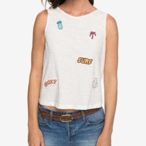 Roxy Juniors' Cotton Lace-Up-Back Top Ivory XSmall